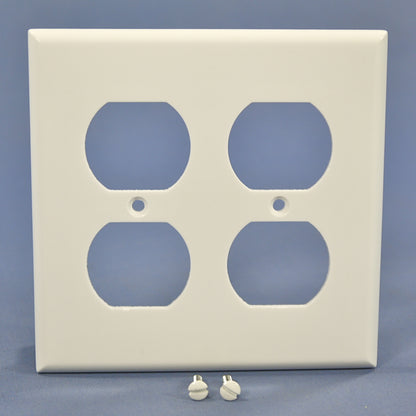 Cooper 2150W White 2-Gang Duplex Receptacle Plastic Wallplate Outlet Covers 2pcs