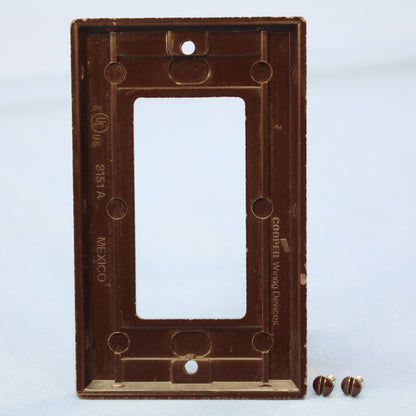 Cooper 2151B Brown 1-Gang Decorator GFCI Plastic Standard Wallplate Cover 25pcs