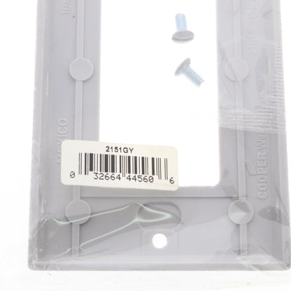 Cooper 2151GY Gray 1-Gang Standard Decorator GFI GFCI Cover Thermoset Wallplate