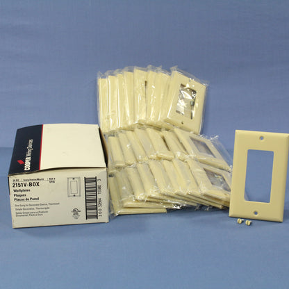 Cooper 2151V Ivory 1-Gang Decorator GFI GFCI Cover Thermoset Wallplates 25pcs