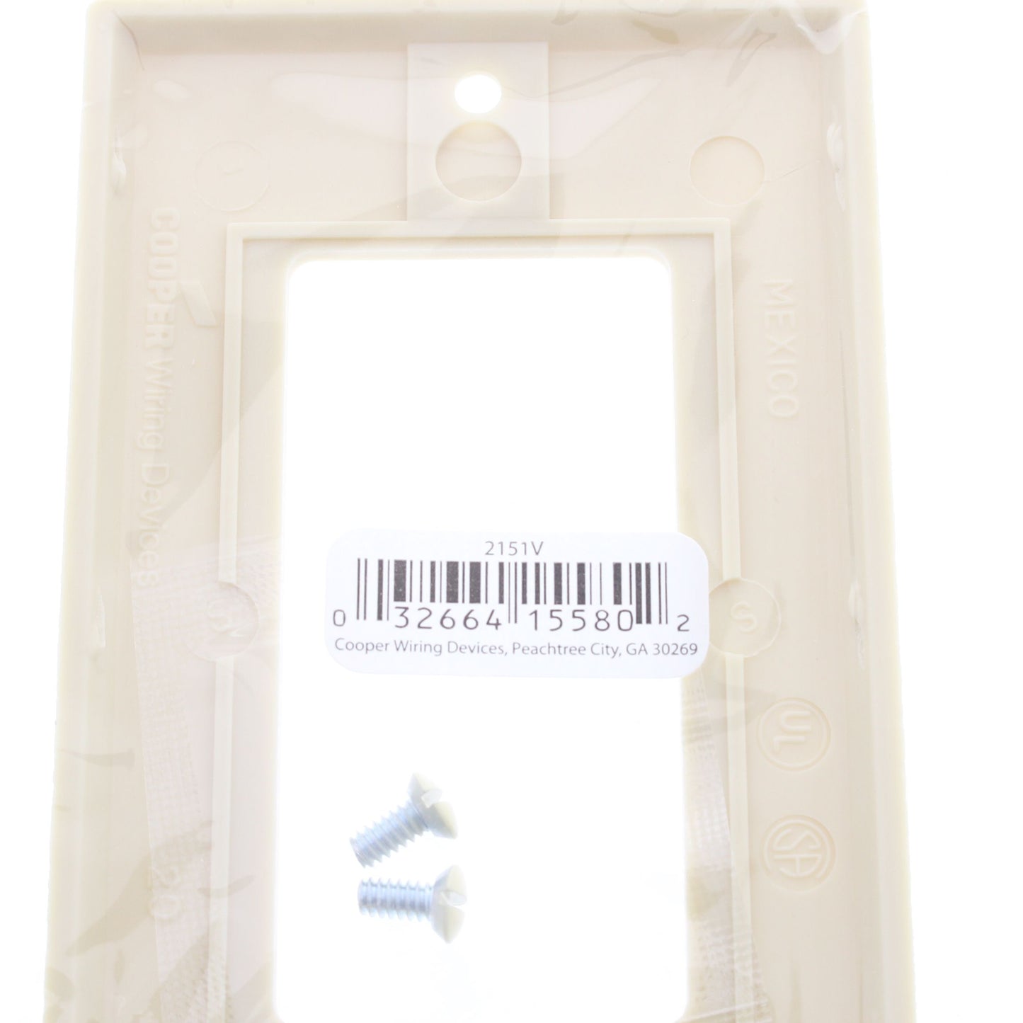 Cooper 2151V Ivory 1-Gang Standard Decorator GFI GFCI Cover Thermoset Wallplate