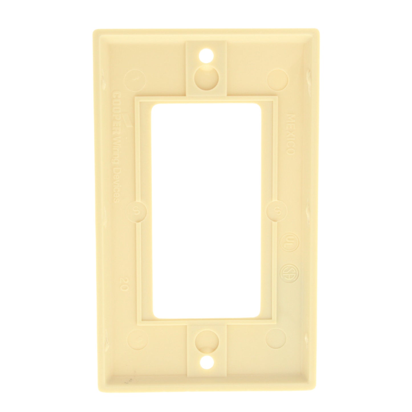 Cooper 2151V Ivory 1-Gang Standard Decorator GFI GFCI Cover Thermoset Wallplate