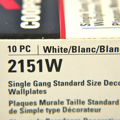 Cooper 2151W White 1-Gang Decorator GFI GFCI Cover Thermoset Wallplates 10pcs