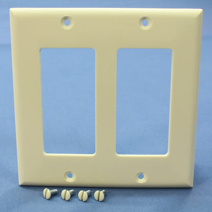 Cooper 2152A Almond 2-Gang Decorator Thermoset Wallplates GFCI GFI Cover 10pcs