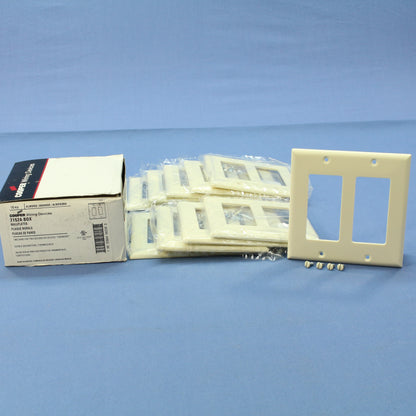 Cooper 2152A Almond 2-Gang Decorator Thermoset Wallplates GFCI GFI Cover 10pcs