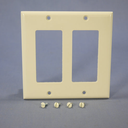 Cooper 2152A Almond 2-Gang Decorator Standard Thermoset Wallplate GFCI GFI Cover