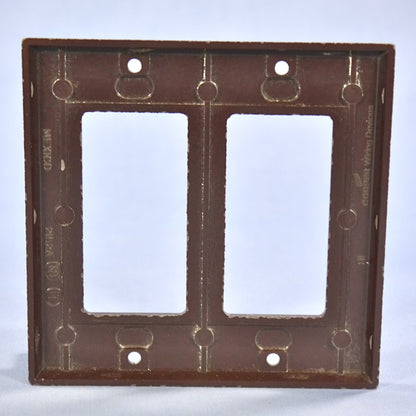 Cooper 2152B Brown 2-Gang Decorator Standard Thermoset Wallplate GFCI GFI Cover