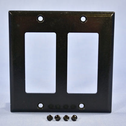 Cooper 2152BK Black 2-Gang Decorator Standard Thermoset Wallplate GFCI GFI Cover