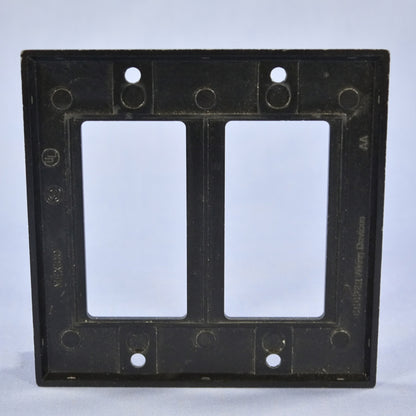 Cooper 2152BK Black 2-Gang Decorator Standard Thermoset Wallplate GFCI GFI Cover