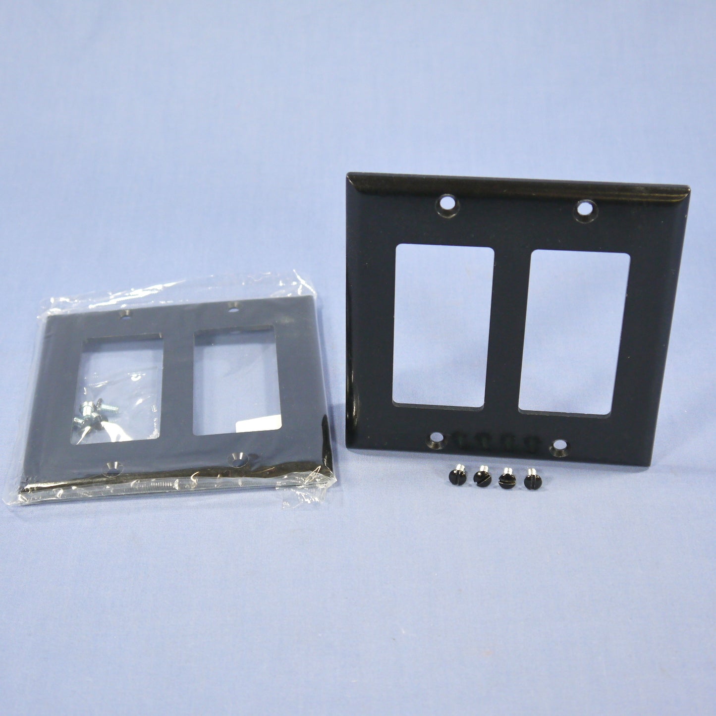 Cooper 2152BK Black 2-Gang Decorator GFCI GFI Thermoset Wallplates Cover 2-pack