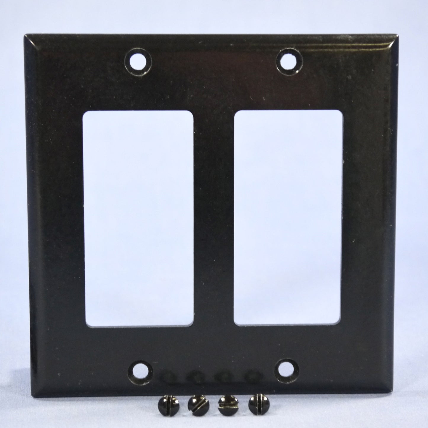 Cooper 2152BK Black 2-Gang Decorator GFCI GFI Thermoset Wallplates Cover 2-pack
