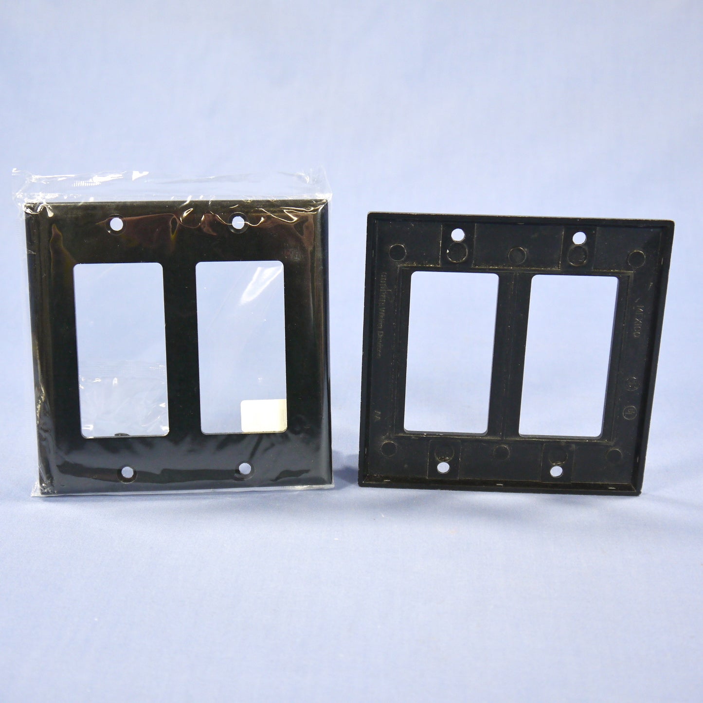 Cooper 2152BK Black 2-Gang Decorator GFCI GFI Thermoset Wallplates Cover 2-pack