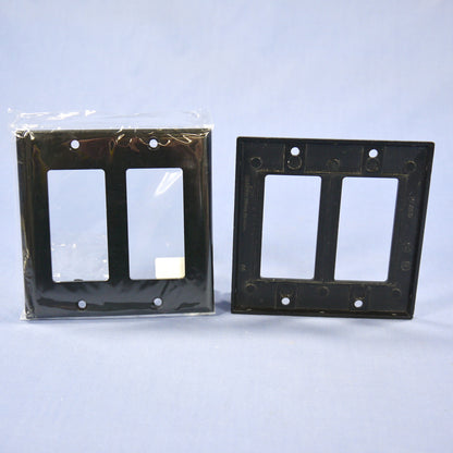 Cooper 2152BK Black 2-Gang Decorator GFCI GFI Thermoset Wallplates Cover 2-pack