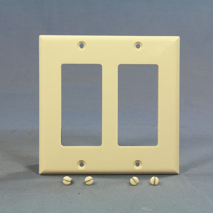 Cooper 2152LA Light Almond 2-Gang Decorator Thermoset Wallplate GFCI GFI Cover