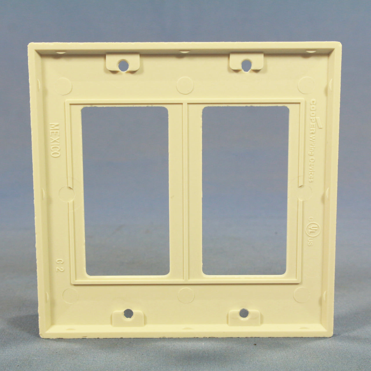 Cooper 2152LA Light Almond 2-Gang Decorator Thermoset Wallplate GFCI GFI Cover