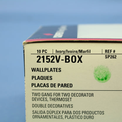 Cooper 2152V Ivory 2-Gang Decorator Thermoset Wallplates GFCI GFI Cover 10pcs