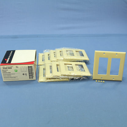 Cooper 2152V Ivory 2-Gang Decorator Thermoset Wallplates GFCI GFI Cover 10pcs