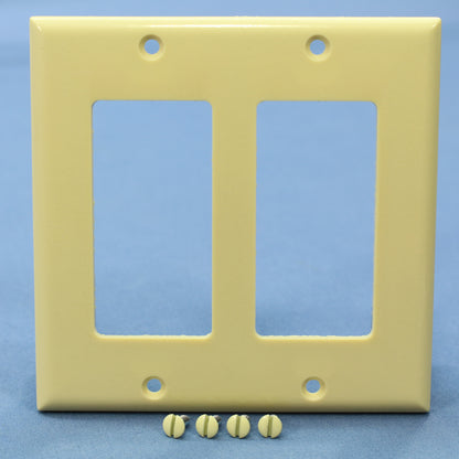 Cooper 2152V Ivory 2-Gang Decorator Thermoset Wallplates GFCI GFI Cover 10pcs