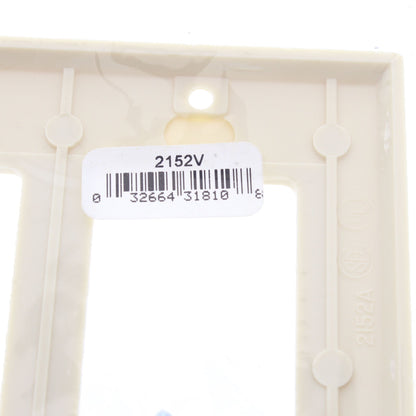 Cooper 2152V Ivory 2-Gang Decorator Standard Thermoset Wallplate GFCI GFI Cover