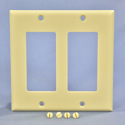 Cooper 2152V Ivory 2-Gang Decorator Thermoset Wallplates GFCI GFI Cover 2-Pack
