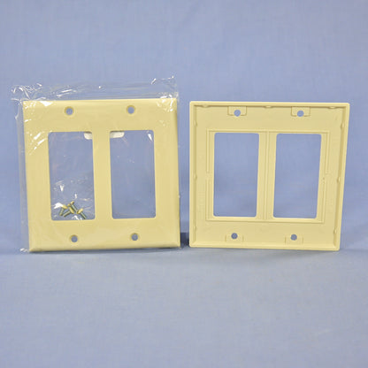 Cooper 2152V Ivory 2-Gang Decorator Thermoset Wallplates GFCI GFI Cover 2-Pack