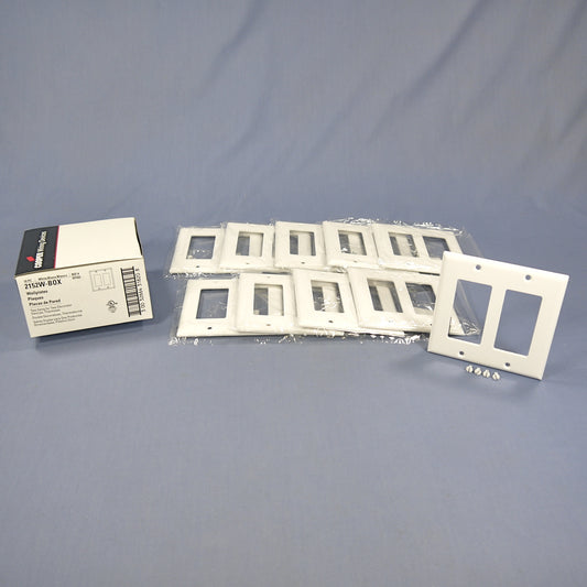 Cooper 2152W White 2-Gang Decorator Thermoset Wallplates GFCI GFI Cover 10pcs