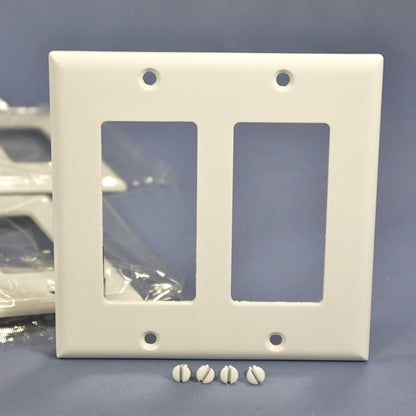 Cooper 2152W White 2-Gang Decorator Thermoset Wallplates GFCI GFI Cover 10pcs