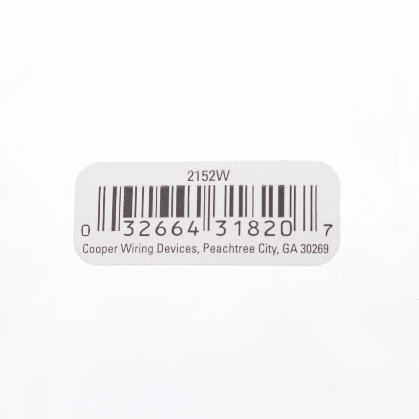 Cooper 2152W White 2-Gang Decorator Standard GFCI Thermoset Plastic Wallplate