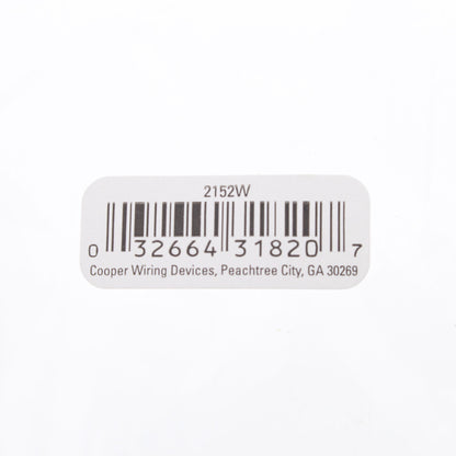 Cooper 2152W White 2-Gang Decorator Standard GFCI Thermoset Plastic Wallplate