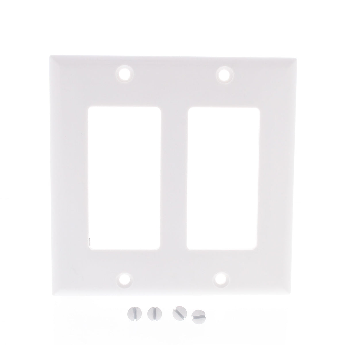Cooper 2152W White 2-Gang Decorator Standard GFCI Thermoset Plastic Wallplate