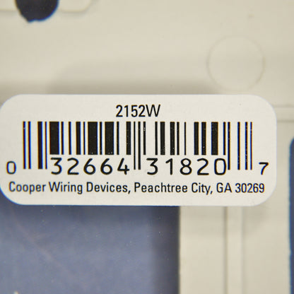 Cooper 2152W White 2-Gang Decorator Thermoset Wallplates GFCI GFI Cover 2-Pack