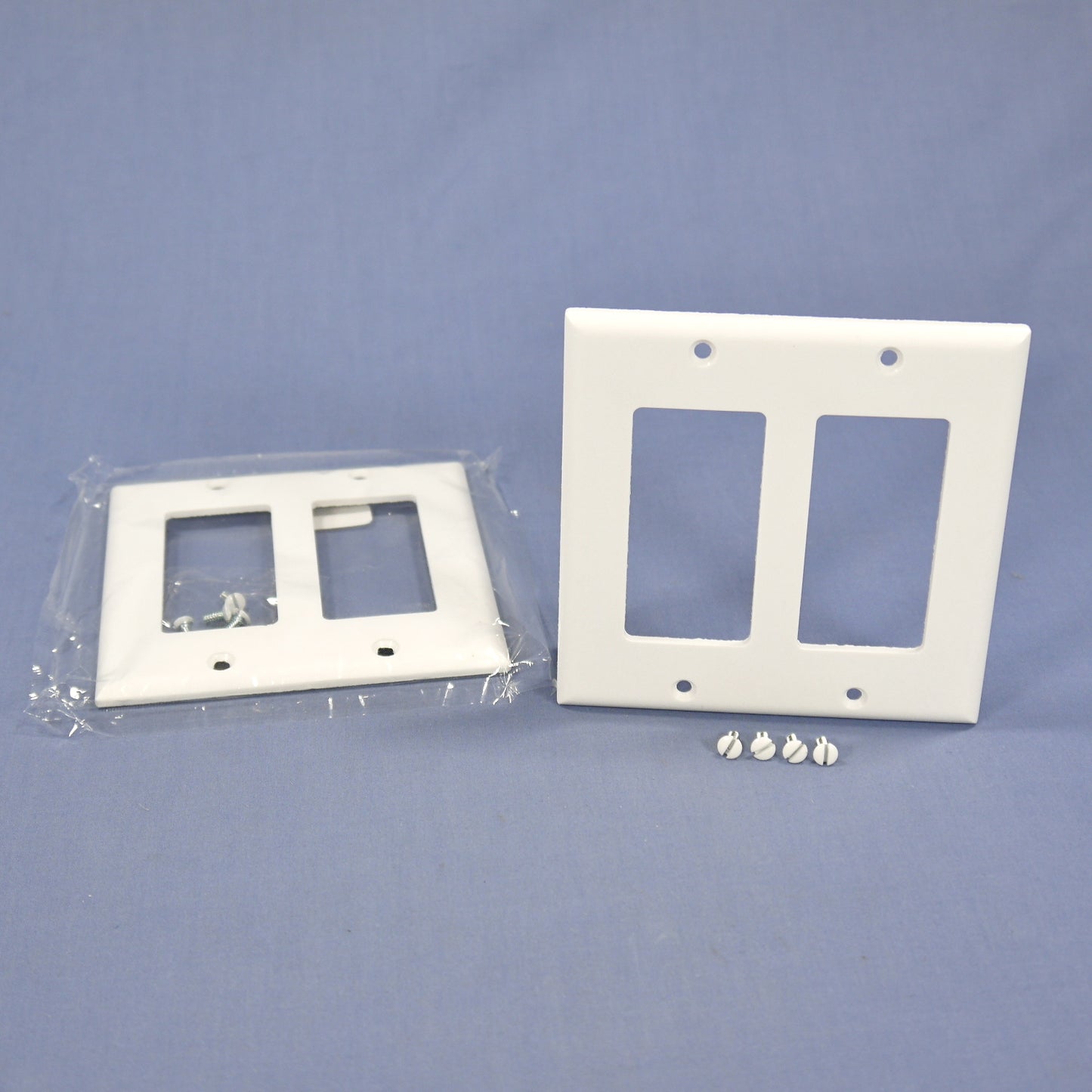 Cooper 2152W White 2-Gang Decorator Thermoset Wallplates GFCI GFI Cover 2-Pack