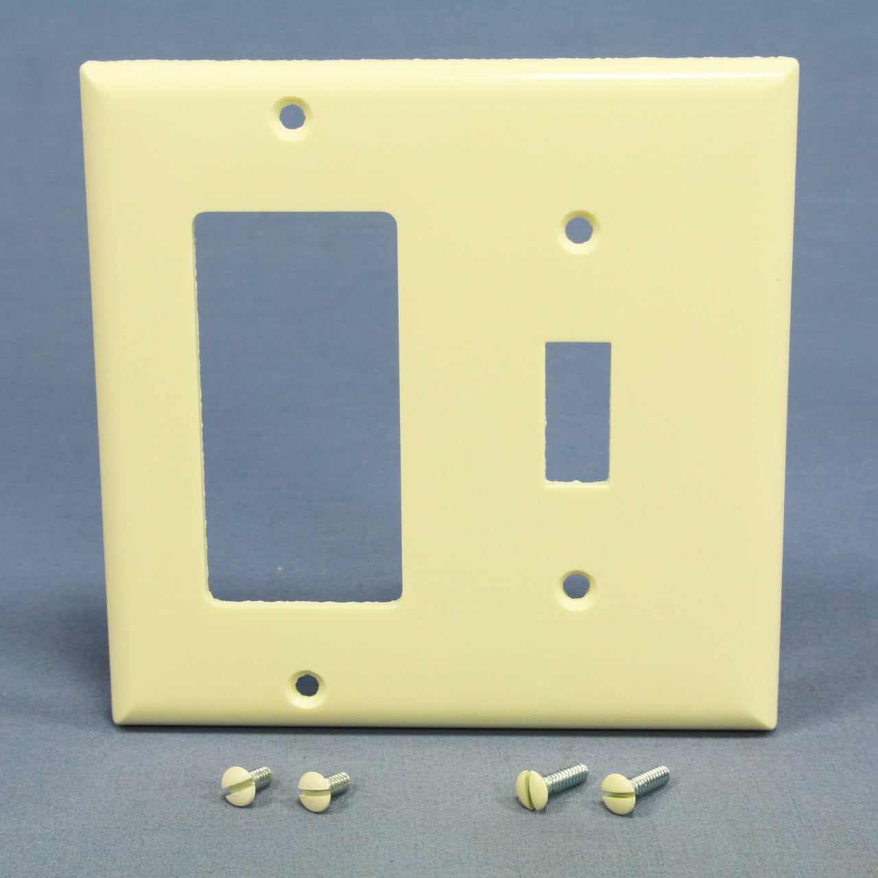 Cooper 2153A Almond 2-Gang Decorator GFCI Switch Cover Plastic Outlet Wallplate
