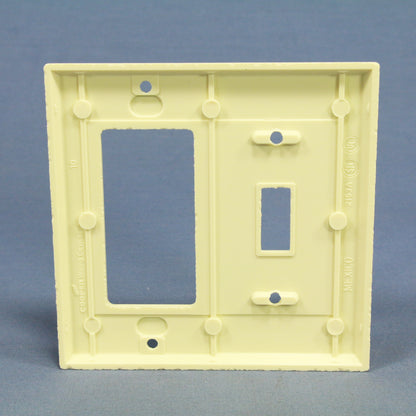 Cooper 2153A Almond 2-Gang Decorator GFCI Switch Cover Plastic Outlet Wallplate