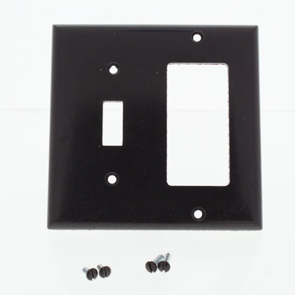 Cooper 2153W Brown 2-Gang Decorator GFCI Switch Receptacle Thermoset Wallplate