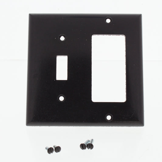 Cooper 2153W Brown 2-Gang Decorator GFCI Switch Receptacle Thermoset Wallplate