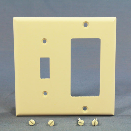 Cooper 2153LA Lt Almond 2-Gang Decorator GFCI Switch Receptacle Thermoset Cover