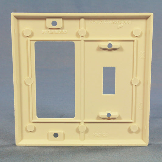 Cooper 2153LA Lt Almond 2-Gang Decorator GFCI Switch Receptacle Thermoset Cover
