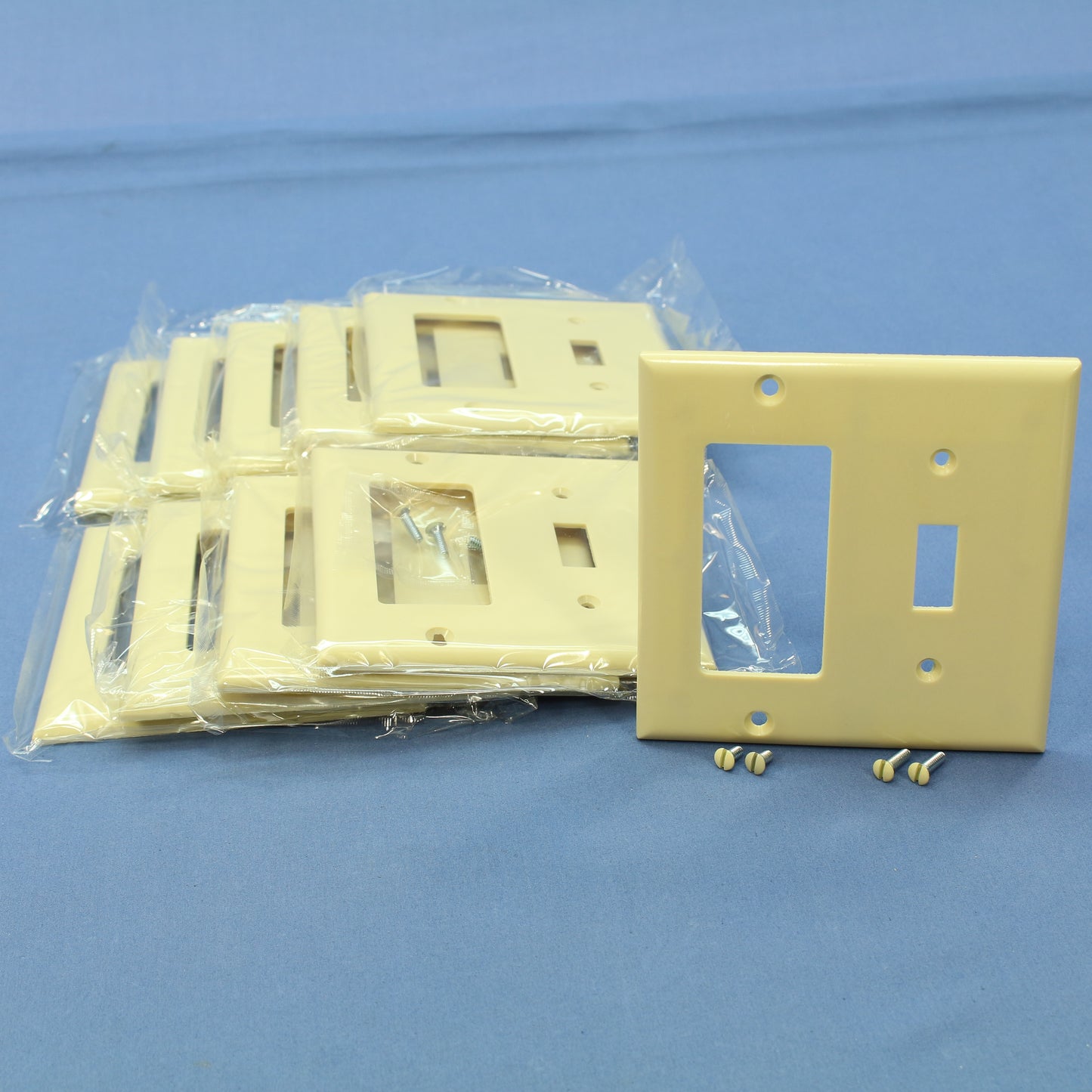Cooper 2153V Ivory 2-Gang Decorator GFCI Switch Cover Thermoset Wallplates 10pcs