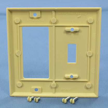 Cooper 2153V Ivory 2-Gang Decorator GFCI Switch Cover Thermoset Wallplates 10pcs