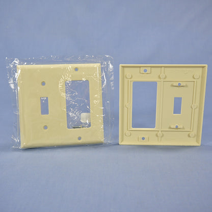 Cooper 2153V Ivory 2-Gang Toggle Decorator Plastic Standard Wallplate Cover 3pcs