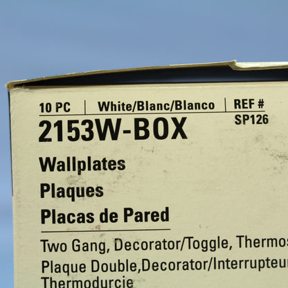 Cooper 2153W White 2-Gang Decorator GFCI Switch Cover Thermoset Wallplates 10pcs
