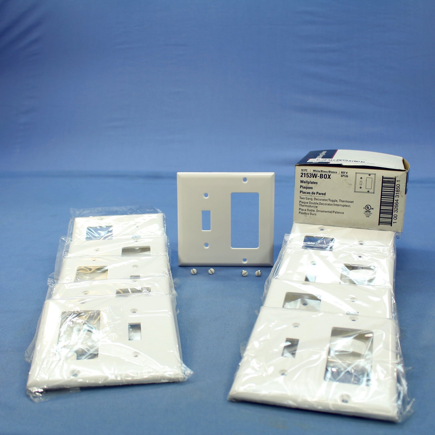 Cooper 2153W White 2-Gang Decorator GFCI Switch Cover Thermoset Wallplates 10pcs