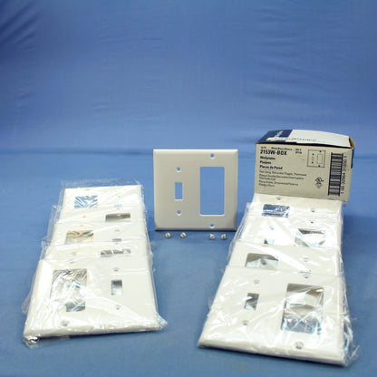 Cooper 2153W White 2-Gang Decorator GFCI Switch Cover Thermoset Wallplates 10pcs