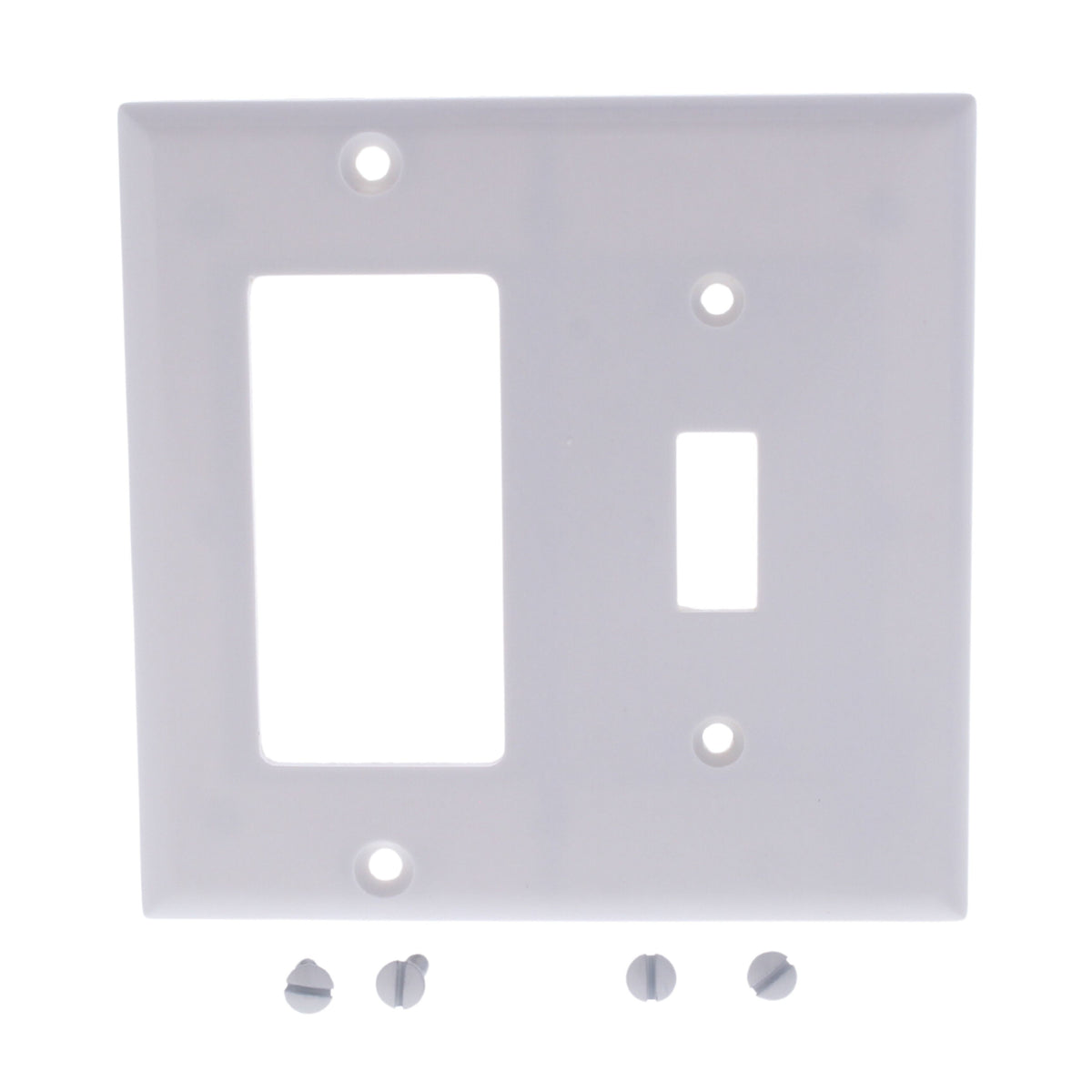 Cooper 2153W White 2-Gang Decorator GFCI Toggle Switch Thermoset Wallplates 3pcs