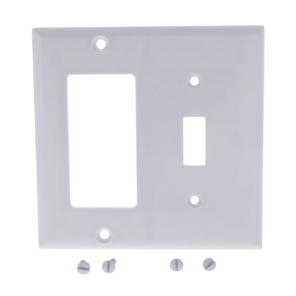 Cooper 2153W White 2-Gang Decorator GFCI Toggle Switch Thermoset Wallplates 3pcs