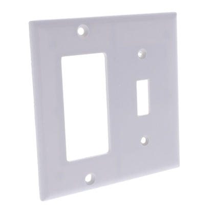 Cooper 2153W White 2-Gang Decorator GFCI Toggle Switch Thermoset Wallplates 3pcs