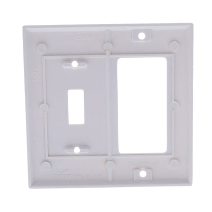 Cooper 2153W White 2-Gang Decorator GFCI Toggle Switch Thermoset Wallplates 3pcs