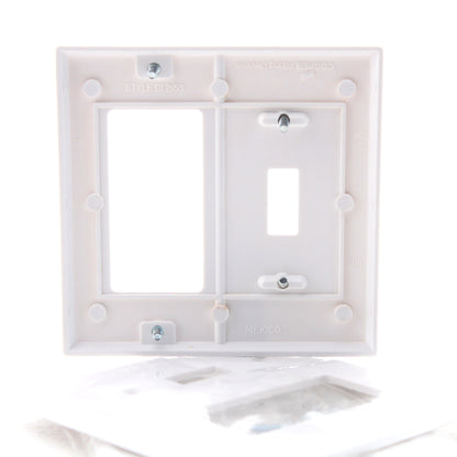 Cooper 2153W White 2-Gang Decorator GFCI Toggle Switch Thermoset Wallplates 3pcs