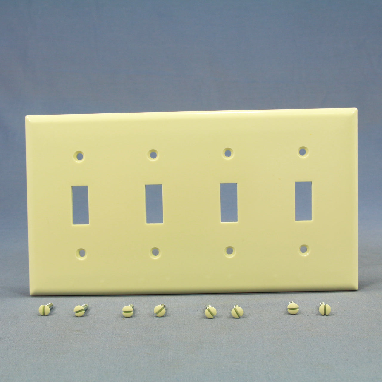 Cooper 2154A Almond 4-Gang Toggle Switch Thermoset Wallplate Standard Size Cover